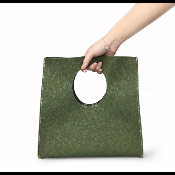 HOXIS Vintage Minimalist Handbag Clutch || Green - Picture 3 of 10